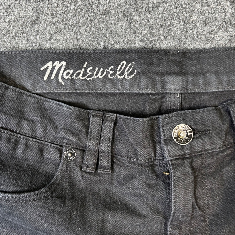 Madewell High‎ Rise Black Denim Cutoff Shorts Frayed Hem Size 27 - Picture 7 of 7
